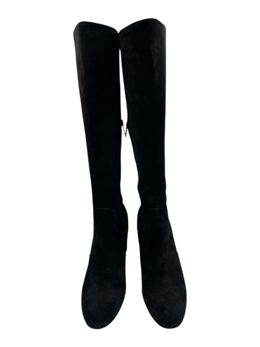 Christian Louboutin Shoe Size 42 Black Suede Knee High Block Heel Side Zip Boots Black / 42