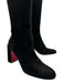 Christian Louboutin Shoe Size 42 Black Suede Knee High Block Heel Side Zip Boots Black / 42