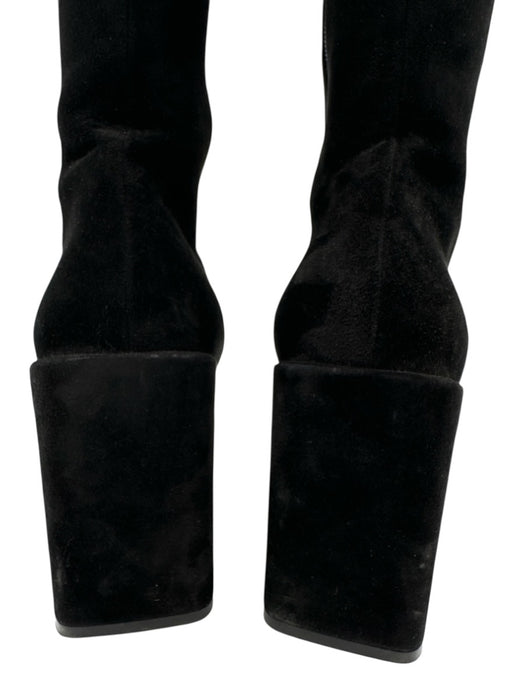Christian Louboutin Shoe Size 42 Black Suede Knee High Block Heel Side Zip Boots Black / 42