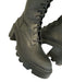 Moncler Shoe Size 41 Black Leather Lace Up Knee High Side Zip Combat Boots Black / 41