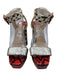 Jimmy Choo Shoe Size 41.5 Red & Gray Print Leather Glitter Python Sandals Red & Gray Print / 41.5