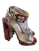 Jimmy Choo Shoe Size 41.5 Red & Gray Print Leather Glitter Python Sandals Red & Gray Print / 41.5