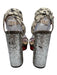 Jimmy Choo Shoe Size 41.5 Red & Gray Print Leather Glitter Python Sandals Red & Gray Print / 41.5