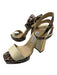 Jimmy Choo Shoe Size 41 Cream, Gold, Brown Leather Snake Print Platform Sandals Cream, Gold, Brown / 41
