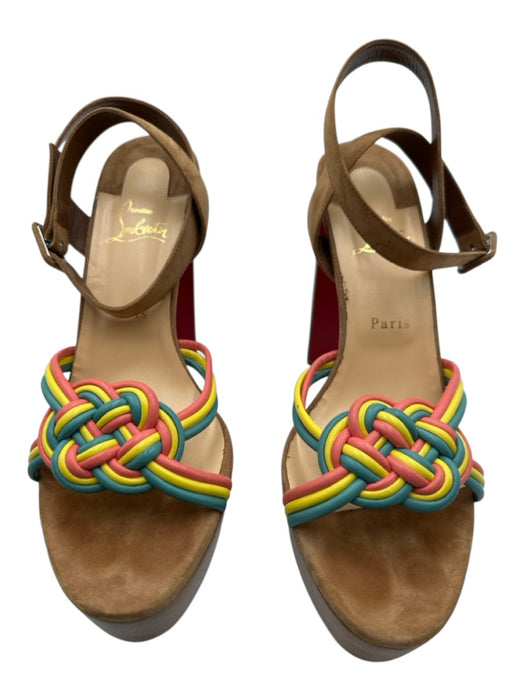Christian Louboutin Shoe Size 42 Tan & multi Leather Leather Braided Sandals Tan & multi / 42