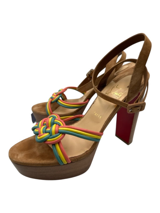 Christian Louboutin Shoe Size 42 Tan & multi Leather Leather Braided Sandals Tan & multi / 42