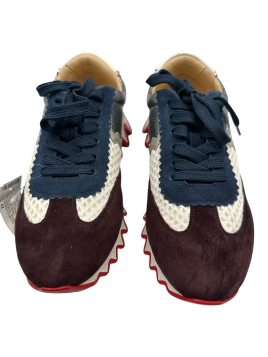 Christian Louboutin Shoe Size 42 White, Blue, Red Leather Low Top Sneakers White, Blue, Red / 42