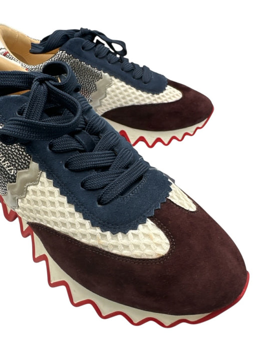 Christian Louboutin Shoe Size 42 White, Blue, Red Leather Low Top Sneakers White, Blue, Red / 42