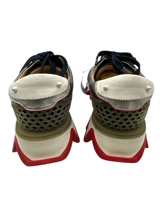 Christian Louboutin Shoe Size 42 White, Blue, Red Leather Low Top Sneakers White, Blue, Red / 42