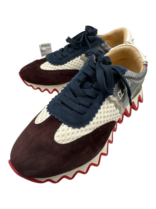 Christian Louboutin Shoe Size 42 White, Blue, Red Leather Low Top Sneakers White, Blue, Red / 42