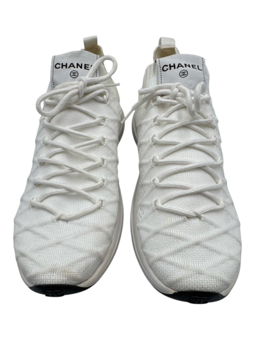 Chanel Shoe Size 41 Off White Synthetic Elastane Low Top Box Inc. Sneakers Off White / 41