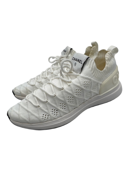 Chanel Shoe Size 41 Off White Synthetic Elastane Low Top Box Inc. Sneakers Off White / 41