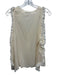 Alice + Olivia Size Small Beige & White Silk Blend Long Sleeve Ruffles Top Beige & White / Small
