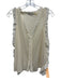 Alice + Olivia Size Small Beige & White Silk Blend Long Sleeve Ruffles Top Beige & White / Small