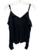 A.L.C. Size 2 Black Silk Long Sleeve Ruffles Cold Shoulder Sheer Top Black / 2