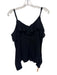 A.L.C. Size 2 Black Silk Long Sleeve Ruffles Cold Shoulder Sheer Top Black / 2