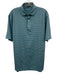 Peter Millar Size M Blue & Gray Synthetic Striped Polo Athleisure Short Sleeve Blue & Gray / M