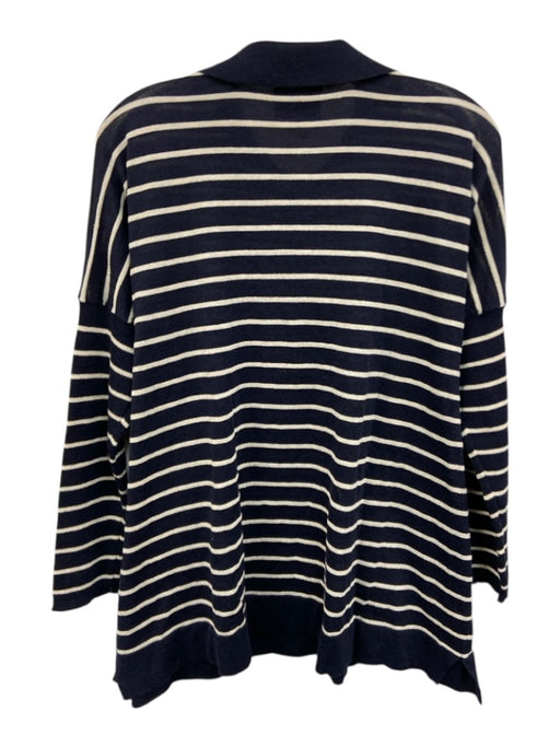 Tuckernuck Size xl/xxl Navy & white Tencel & Linen Striped Long Sleeve Top Navy & white / xl/xxl