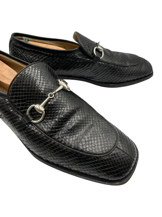 Gucci Shoe Size 43E Black Snakeskin Solid Dress Stacked Heel Men's Shoes Black / 43E