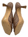 Carrano Shoe Size 8 Brown Leather Upper Twist Open Square toe Mid Heel Sandals Brown / 8