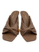 Carrano Shoe Size 8 Brown Leather Upper Twist Open Square toe Mid Heel Sandals Brown / 8