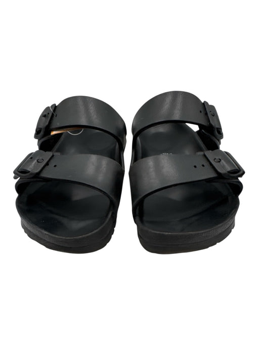 Birkenstock Shoe Size 36 Black Rubber Buckle Double Strap Sandals Black / 36