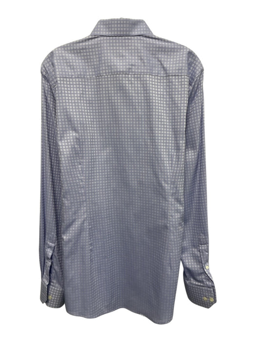 Eton Size 16 Blue Cotton Gradient Button Up Men's Long Sleeve Shirt Blue / 16