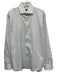 Boss Size 16 White & Blue Cotton Striped Button up Men's Long Sleeve Shirt White & Blue / 16