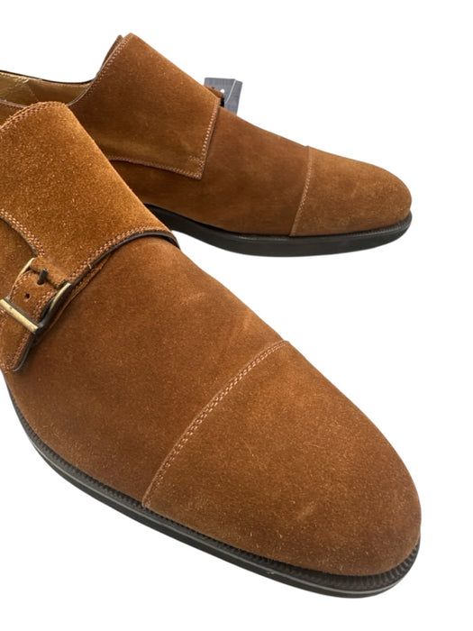 Magnanni Shoe Size 12 Brown Suede Solid Double Monk Strap Dress Men's Shoes Brown / 12