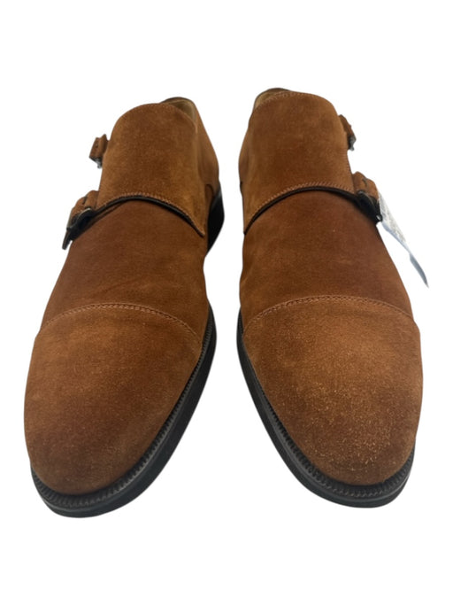Magnanni Shoe Size 12 Brown Suede Solid Double Monk Strap Dress Men's Shoes Brown / 12