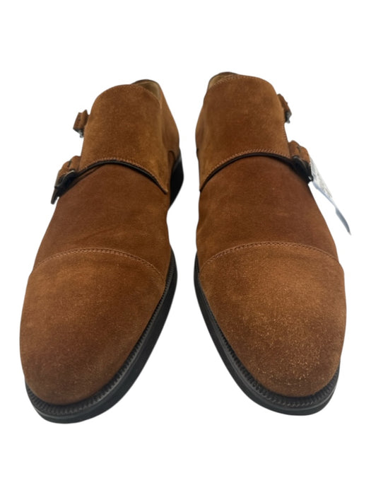 Magnanni Shoe Size 12 Brown Suede Solid Double Monk Strap Dress Men's Shoes Brown / 12