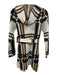 Christian Siriano Size S White, Beige & Black Rayon Blend Plaid Knit Jacket White, Beige & Black / S