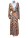 Aakaa Size S Cream White, Pink & Blue Polyester Paisley Tie Back Dress Cream White, Pink & Blue / S