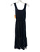 Elan Size S Black Viscose Blend Ribbed Knit Sleeveless V Neck Gathering Dress Black / S