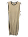 Varley Size M Cream White & Black Cotton Knit Sleeveless Trim Detail Dress Cream White & Black / M