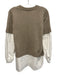Foil Size S Taupe Beige & White Polyester & Wool Blend Knit Long Sleeve Top Taupe Beige & White / S