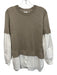 Foil Size S Taupe Beige & White Polyester & Wool Blend Knit Long Sleeve Top Taupe Beige & White / S