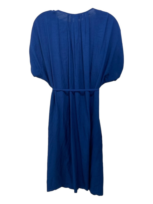 The Odells Size M Blue Rayon Pleated Detail V Neck Dress Blue / M