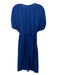 The Odells Size M Blue Rayon Pleated Detail V Neck Dress Blue / M