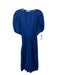 The Odells Size M Blue Rayon Pleated Detail V Neck Dress Blue / M