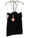 Alexis Size XS Black Polyester Blend Neck Tie Sleeveless Flower Paillettes Dress Black / XS