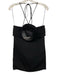 Alexis Size XS Black Polyester Blend Neck Tie Sleeveless Flower Paillettes Dress Black / XS
