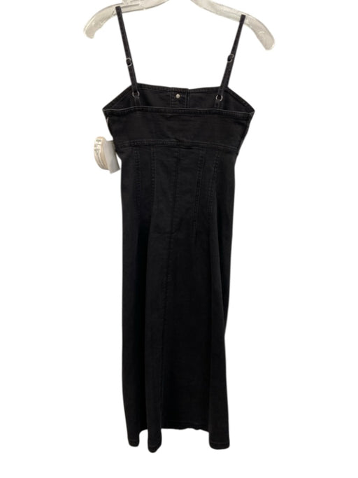 Habitual Size 25 Black Cotton Denim Spaghetti Strap Button Front Paneled Dress Black / 25