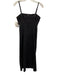 Habitual Size 25 Black Cotton Denim Spaghetti Strap Button Front Paneled Dress Black / 25