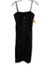 Habitual Size 25 Black Cotton Denim Spaghetti Strap Button Front Paneled Dress Black / 25