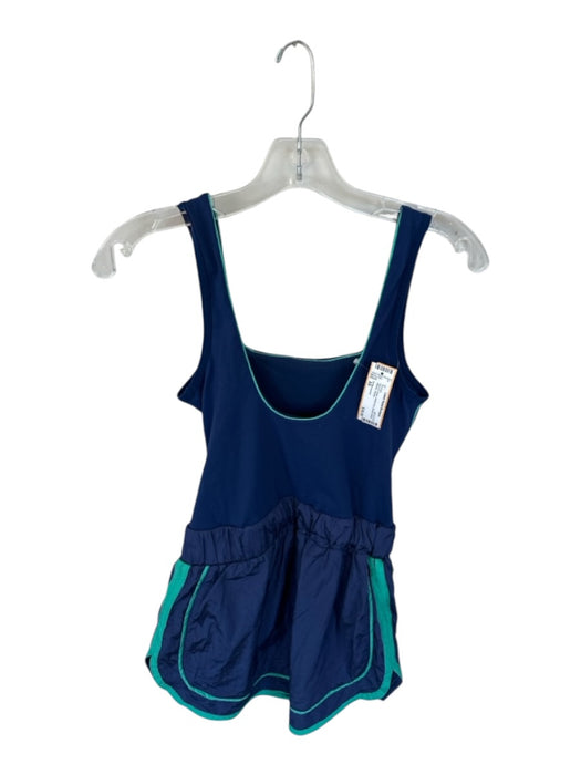 FP Movement Size XS Navy & Green Built in bra Elastic Waist Athletic Romper Navy & Green / XS