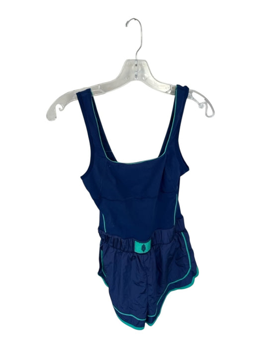 FP Movement Size XS Navy & Green Built in bra Elastic Waist Athletic Romper Navy & Green / XS