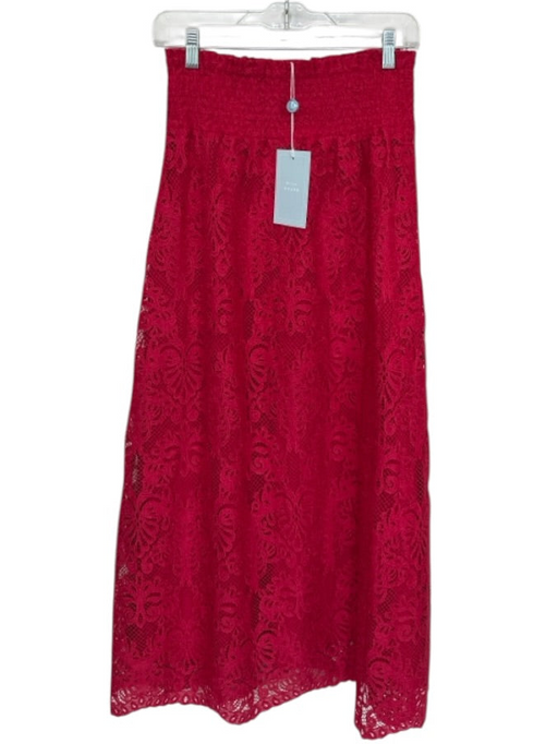 Hill House Size S Pink Cotton & Polyester Lace Elastic Waist eyelet Maxi Skirt Pink / S