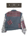 Greylin Size M Blue & Pink Polyester Mixed Pattern Button Up Bomber Jacket Blue & Pink / M