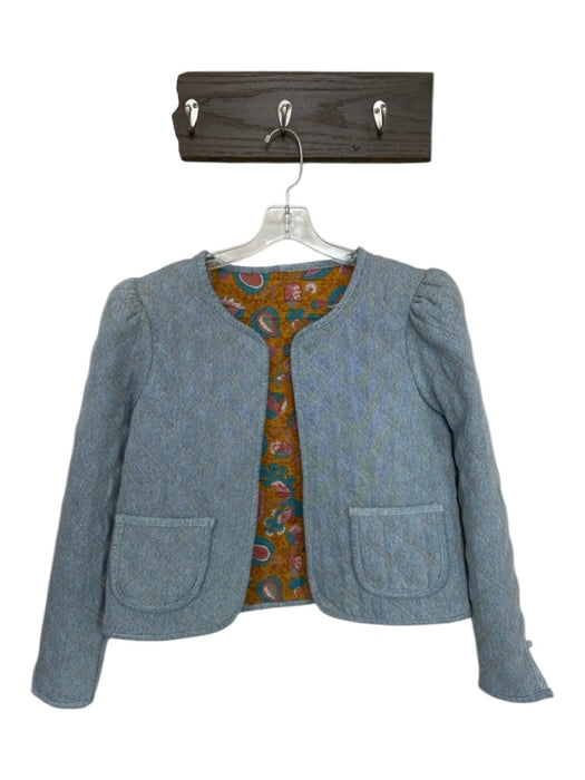 Size Est S Blue & Orange Denim Reversable Botanical Quilted Jacket Blue & Orange / Est S